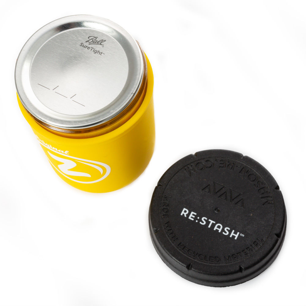 RE:STASH Zkittlez bocal verre jaune 8oz hermétique