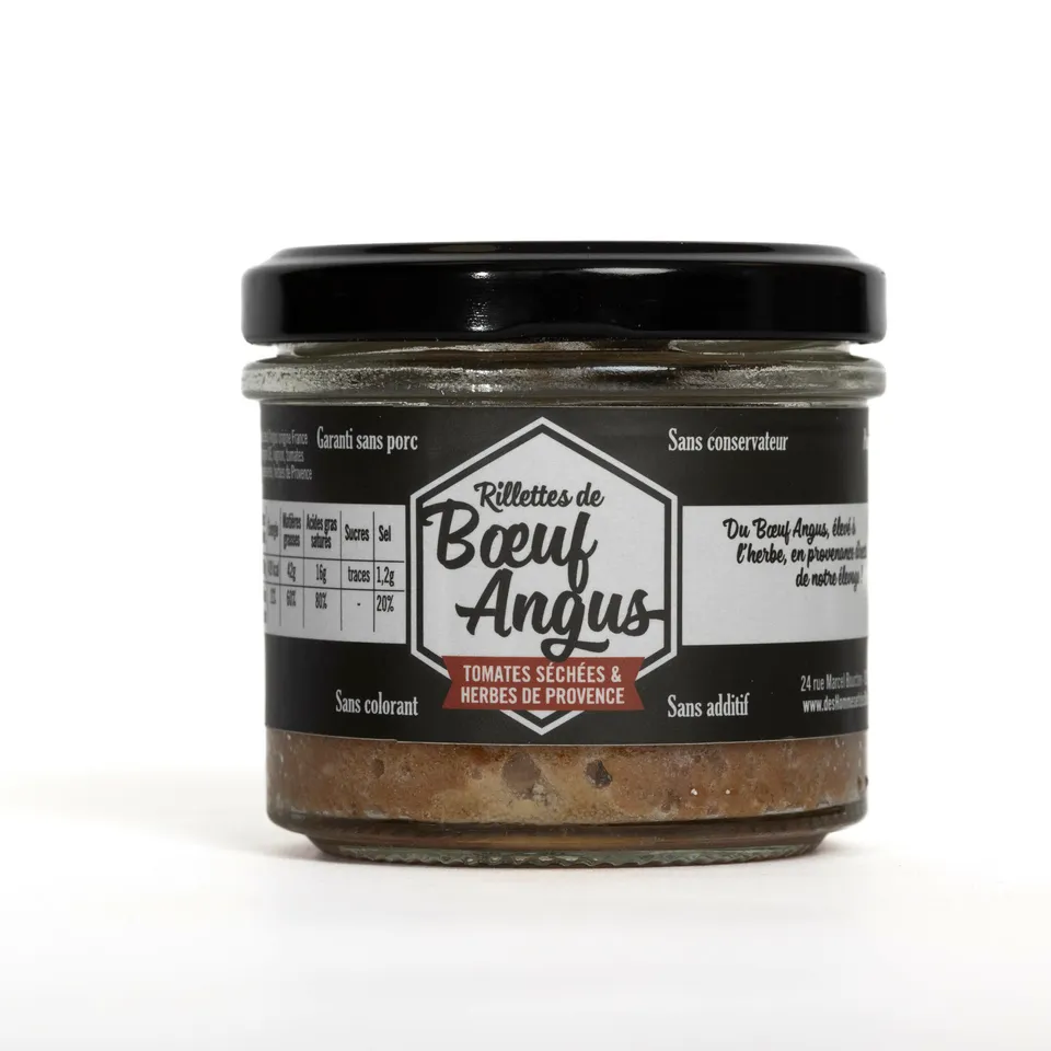 Des Hommes et des Bœufs Rillettes Bœuf Angus tomates 90 g sans porc
