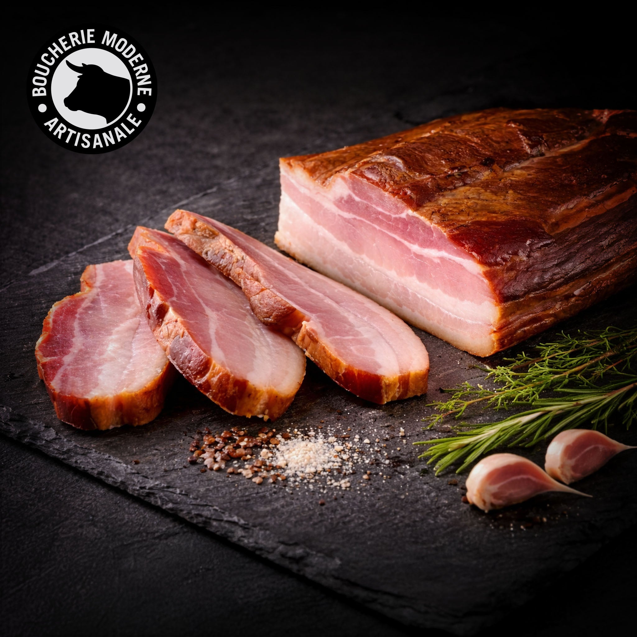 Boucherie Moderne CHARCUT’ Poitrine fumée charcuterie 100g porc français