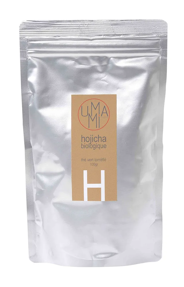 Umami Paris Hojicha bio thé vert 100g torréfié faible théine