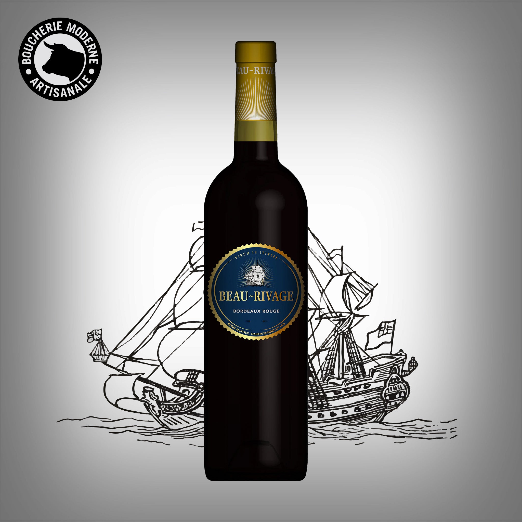 Boucherie Moderne VIN Beau-rivage vin rouge Bordeaux 75cl souple