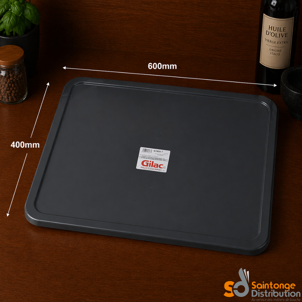 Gilac couvercle gris 600x400 bac 25-35-55 L PEHD
