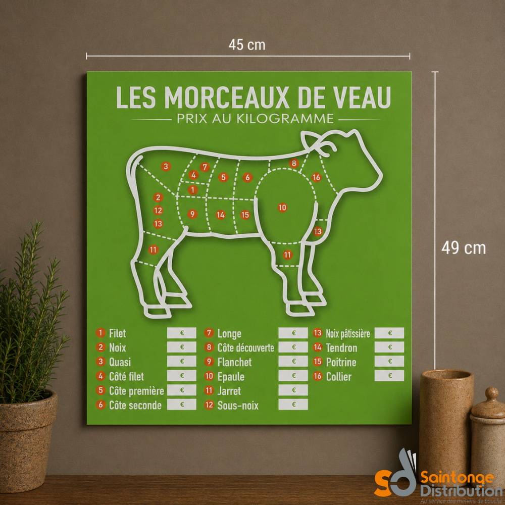 Saintonge Consommables Panneau Presto 45x49cm Vitrine Adhésif