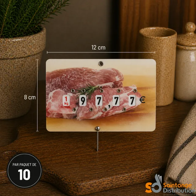 Saintonge Distribution Saveur neutre étiquette prix 8x12cm