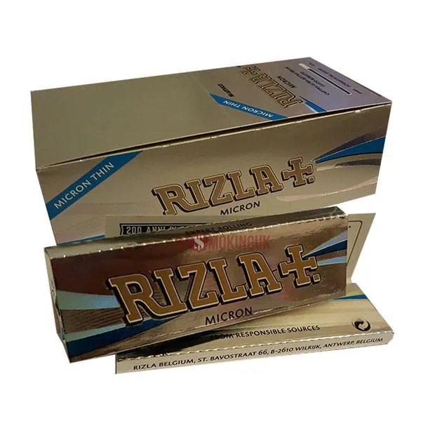 Rizla Silver Micron feuille à rouler Single Wide 70mm boîte 50 ultra-fin