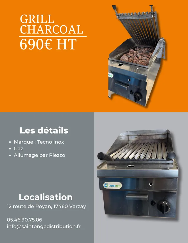 Saintonge Matériel Grill Charcoal gaz pierre lave reconditionné