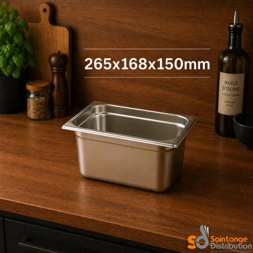 Saintonge Bac gastro GN1/4 inox 265x162x150mm 4 litres