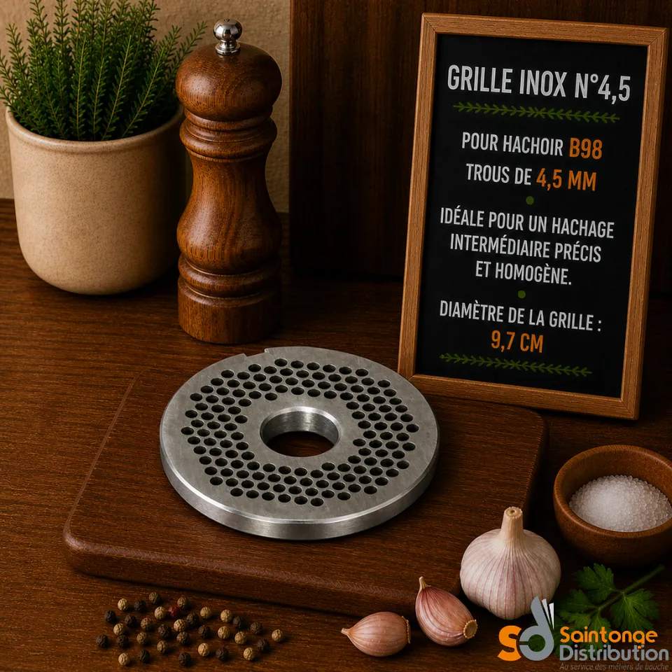 Grille inox n°4.5 hachoir B98 hachage grossier viande