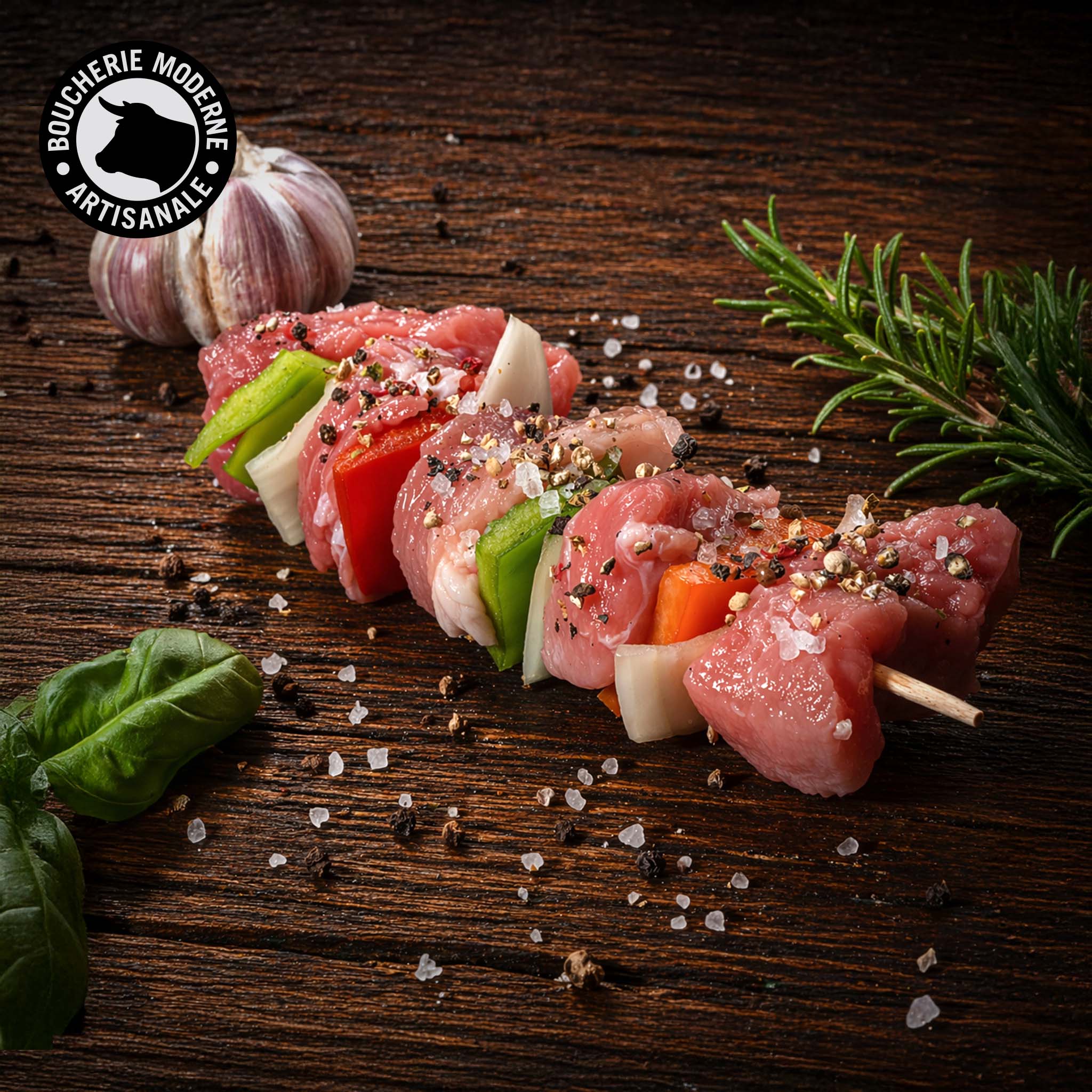 Boucherie Moderne PORC Brochette de porc viande 1 pièce échine