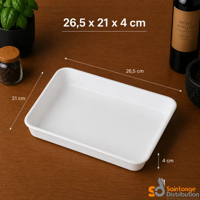 Saintonge Distribution plat ravier blanc 26,5x21x4cm PMMA