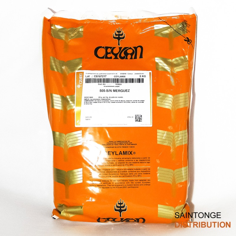 Saintonge Merguez 505 assaisonnement merguez 5kg rouge