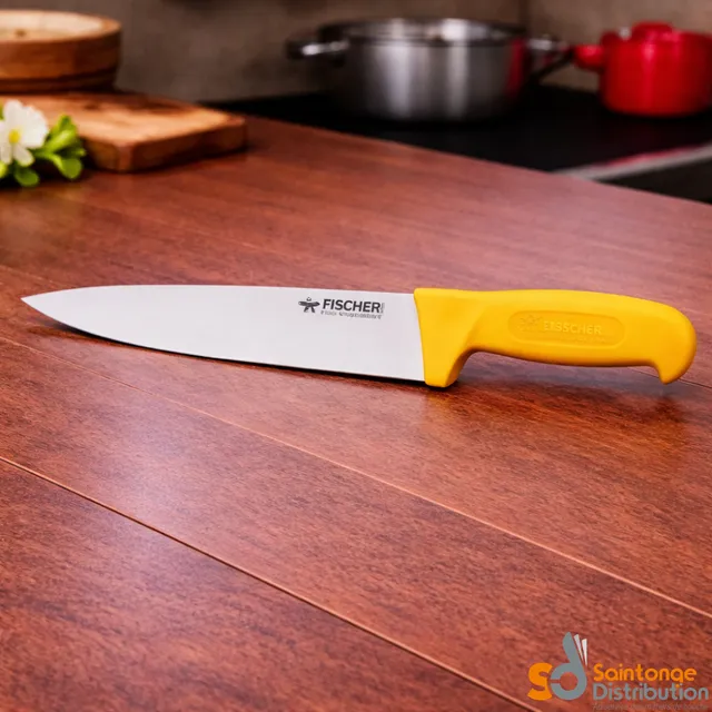 Fischer Bargoin Couteau à dénerver flexible 20cm jaune viande
