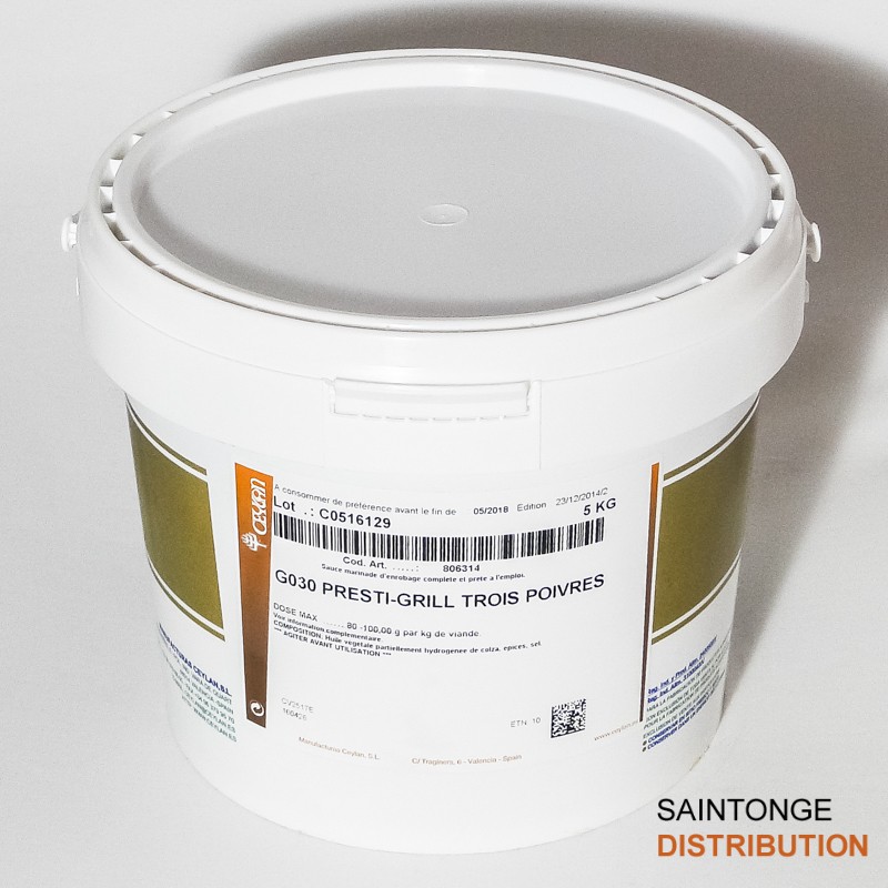 Saintonge Assaisonnements Presti’Grill Trois Poivres marinade 5 kg