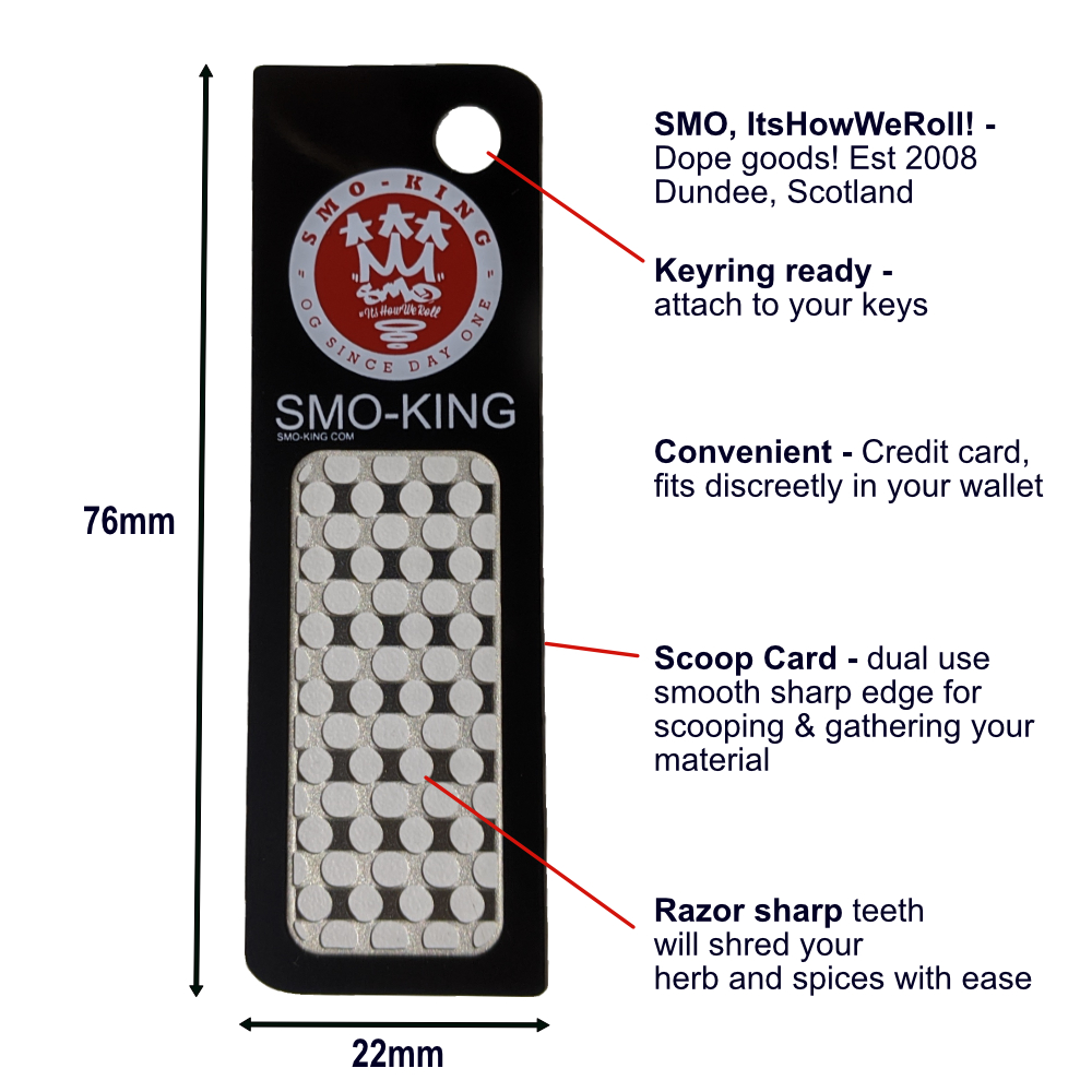 SMO Scoop Card grinder carte acier 76mm porte-clés