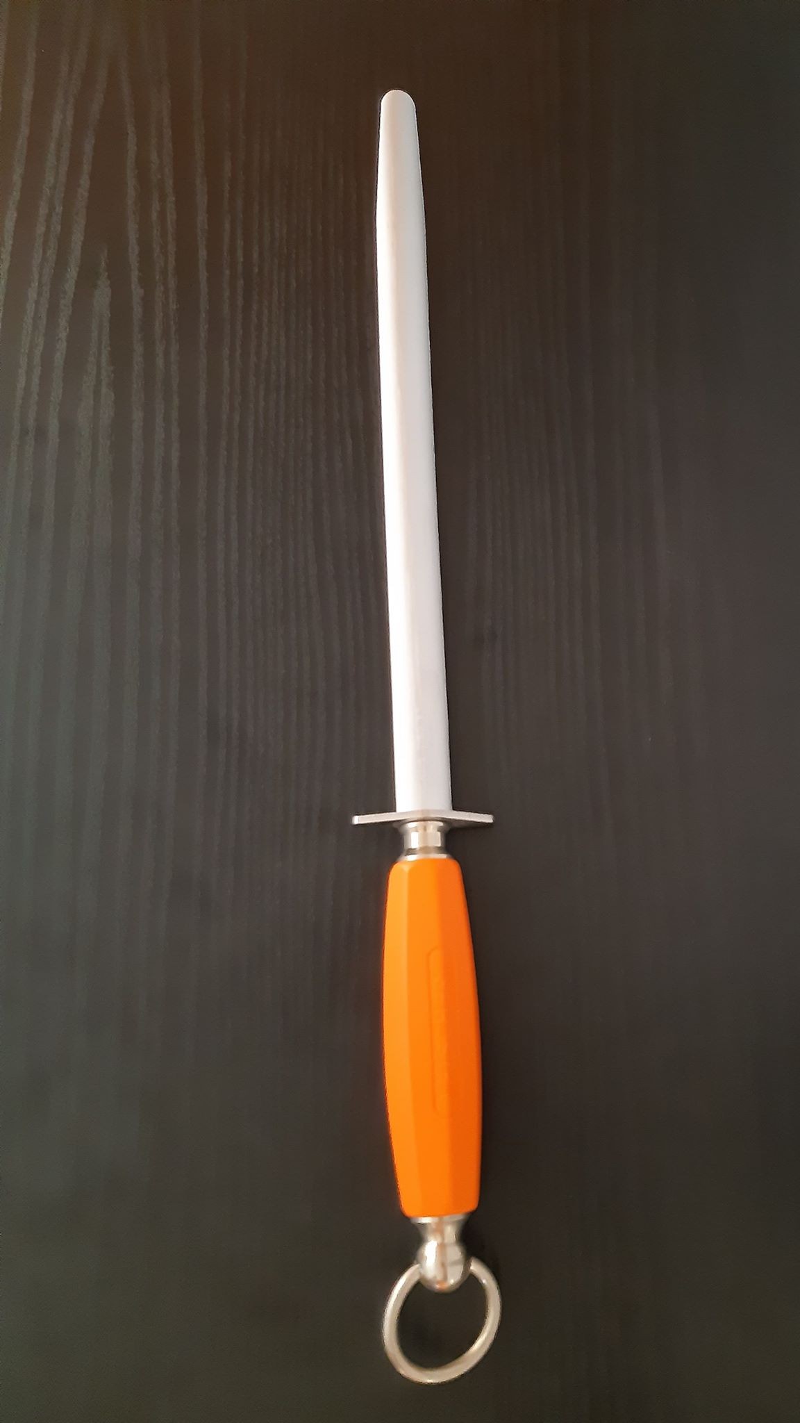 Fusil ovale 30 cm aiguisage manche orange pro