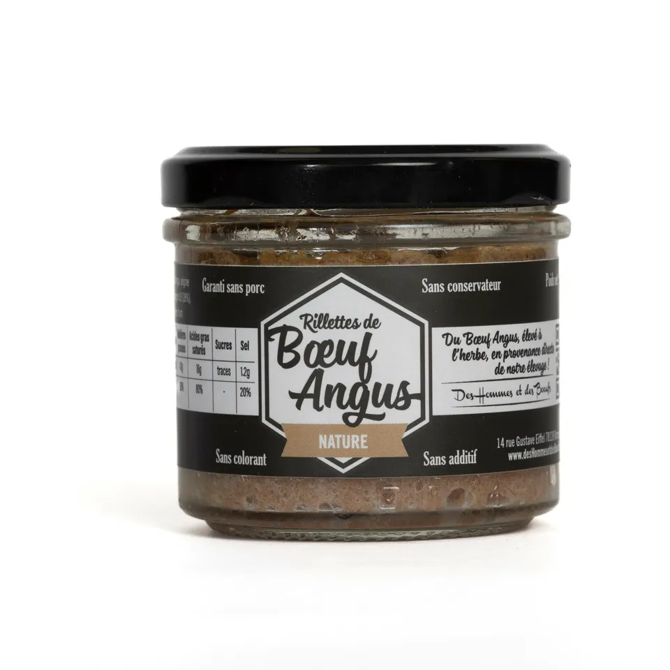 Des Hommes et des Bœufs Rillettes Rillettes bœuf Angus nature 90 g