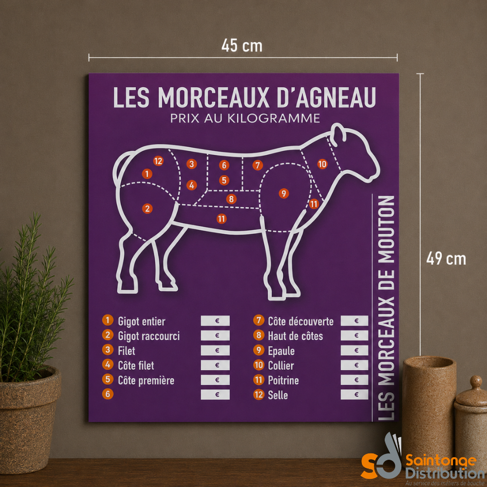 Saintonge Consommables Panneau Presto 45x49cm Vitrine Adhésif
