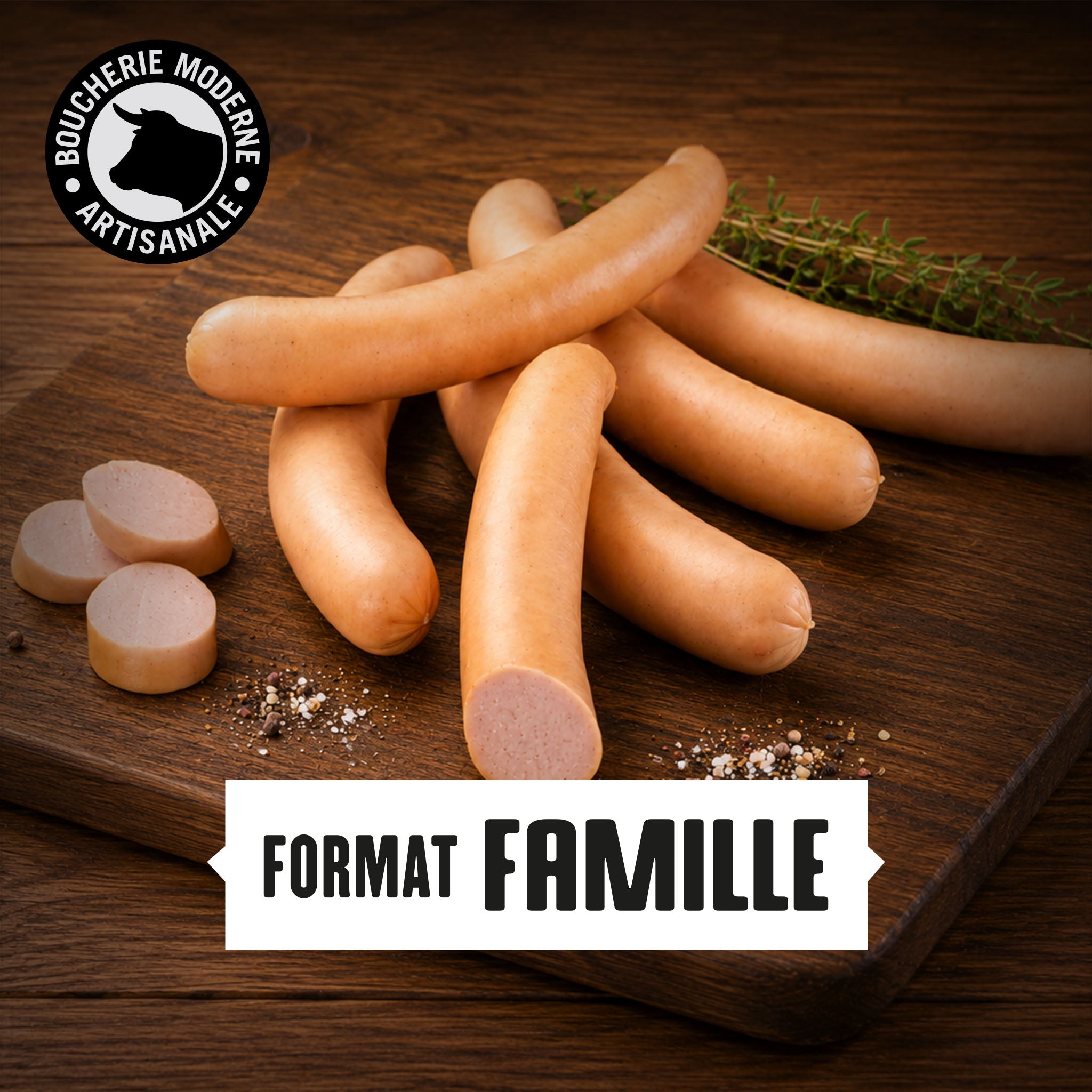 Boucherie Moderne Charcut Saucisses Francfort charcuterie 10 pièces fumée