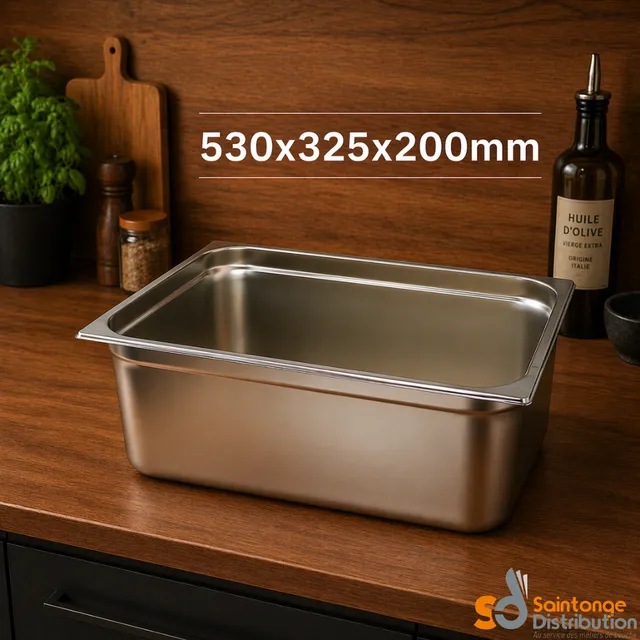 Saintonge Matériel bac gastro GN1/1 inox 27 L 200 mm