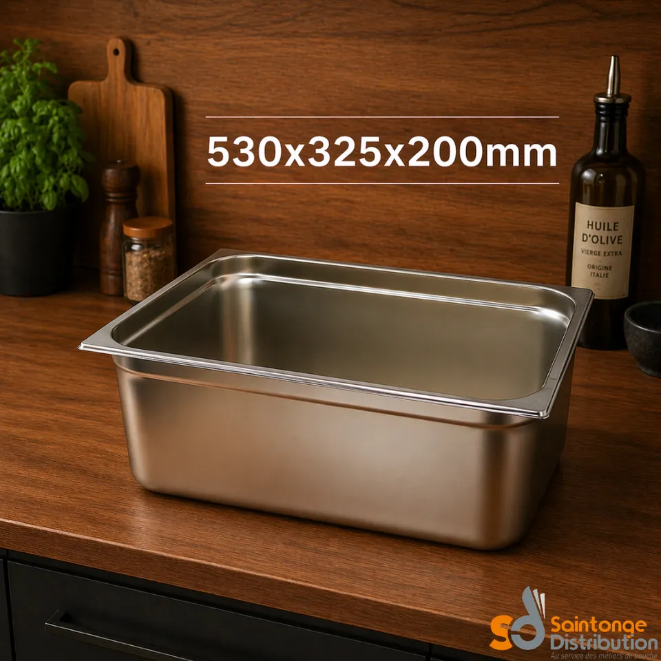 Saintonge Matériel bac gastro GN1/1 inox 27 L 200 mm