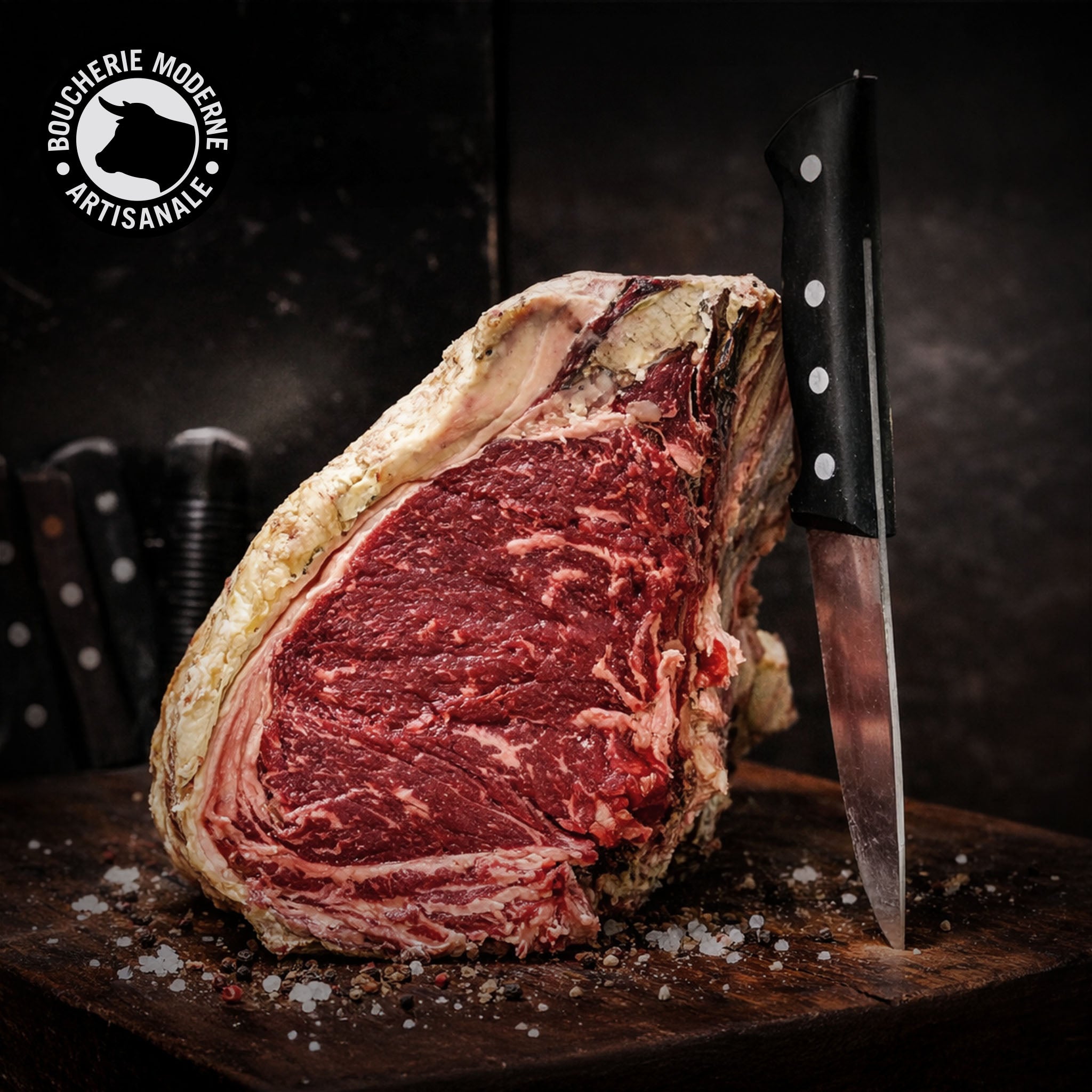 Boucherie Moderne Bœuf Côte de bœuf Shorthorn maturée viande 1,25kg
