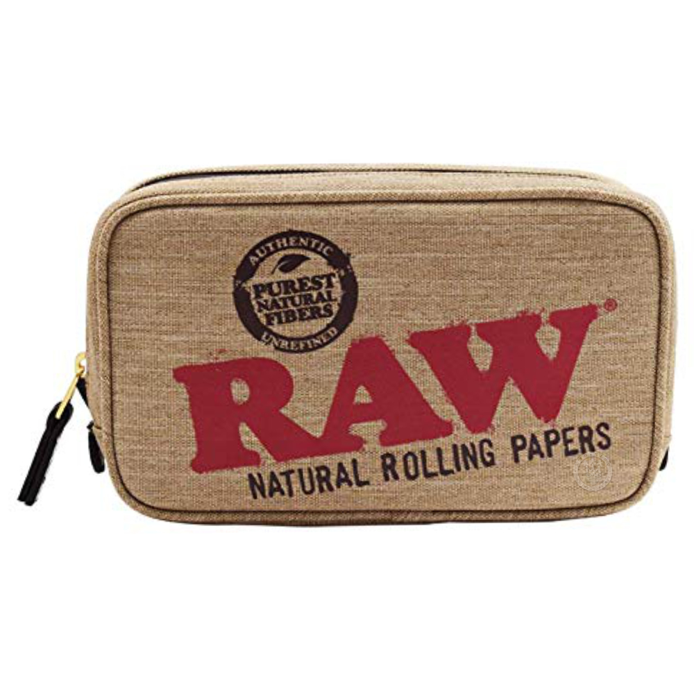 Smo King x RAW Pochette anti-odeur beige Weekender + feuilles