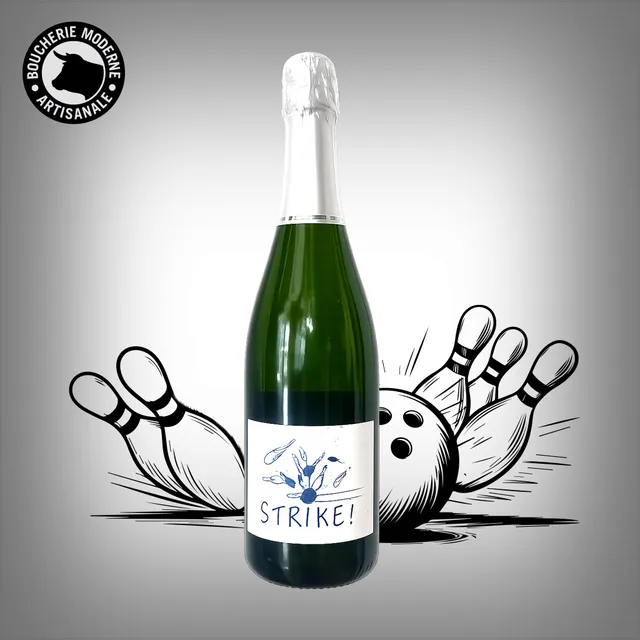 Boucherie Moderne Vin Strike blanc pétillant 75cl fruits blancs