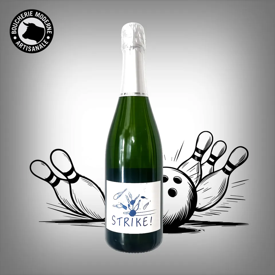 Boucherie Moderne Vin Strike blanc pétillant 75cl fruits blancs