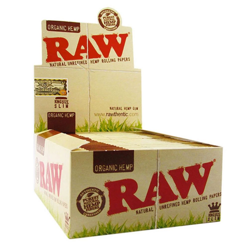 RAW Organic Hemp King Size Slim feuilles à rouler chanvre bio