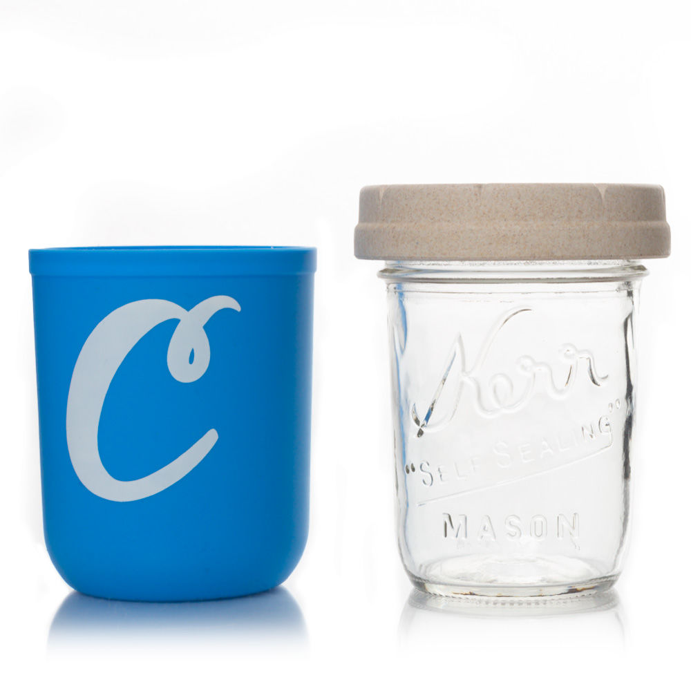 Cookies Mason Stash Jar Verre Bleu 8oz 240 ml RE:STASH