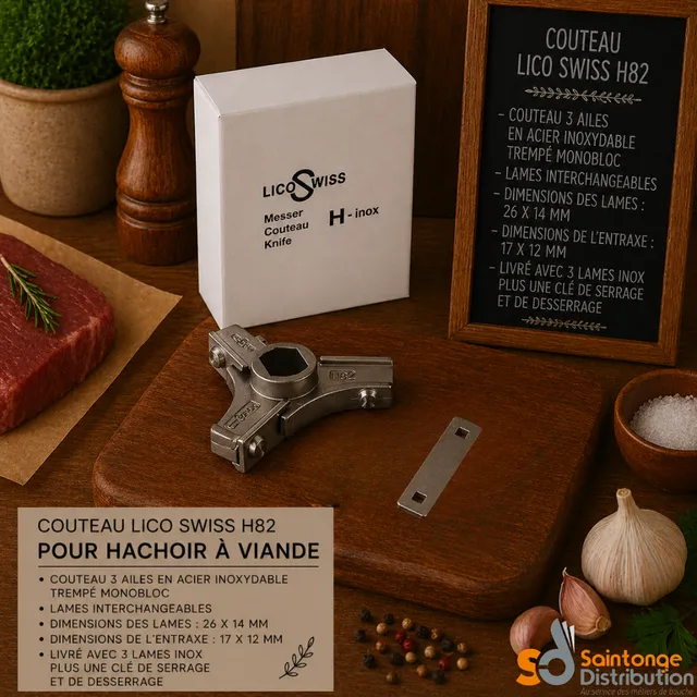 Saintonge Consommables Couteau Lico Swiss H82 Hachoir 3 Ailes