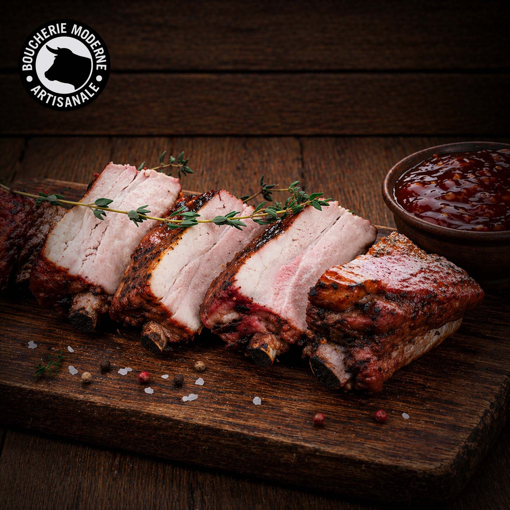 Boucherie Moderne Porc Travers de porc cuit 500g confit