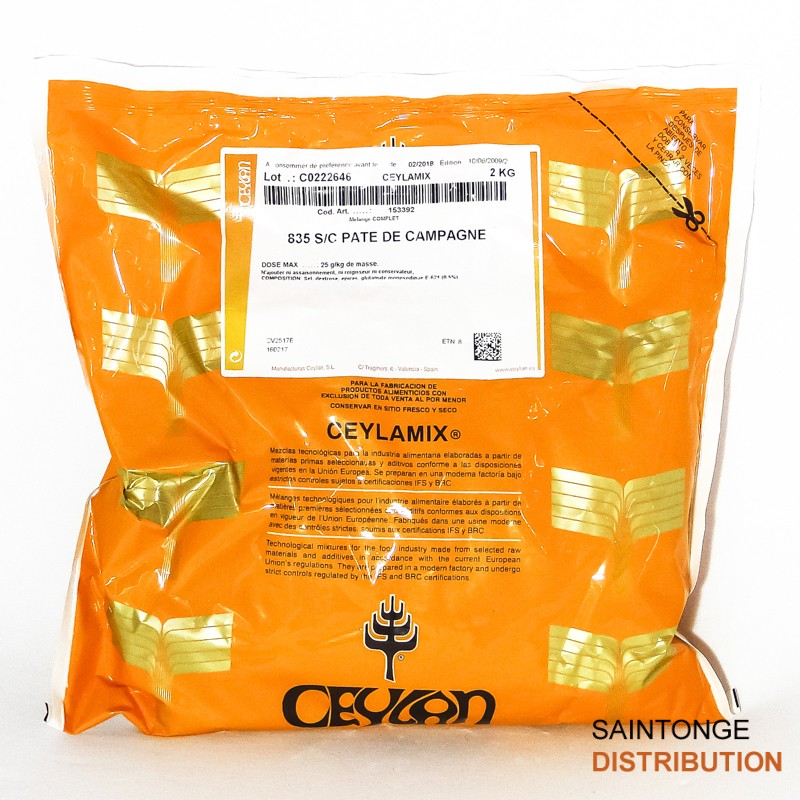 Saintonge Distribution 835 assaisonnement pâté 2 kg sans colorant