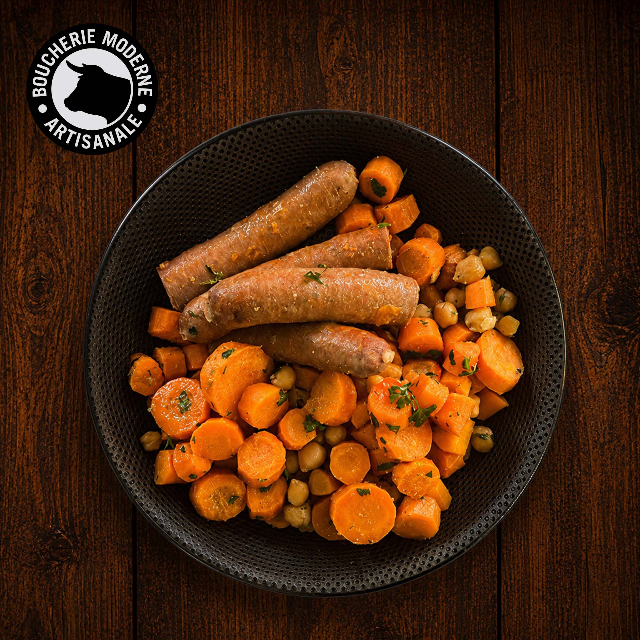 Boucherie Moderne Traiteur Merguez carottes pois chiches plat 1 pièce