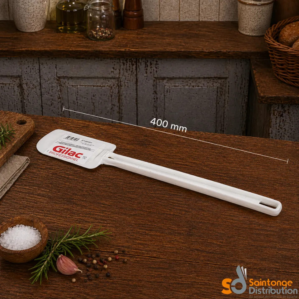 Gilac Spatule blanche 110°C 40cm silicone souple