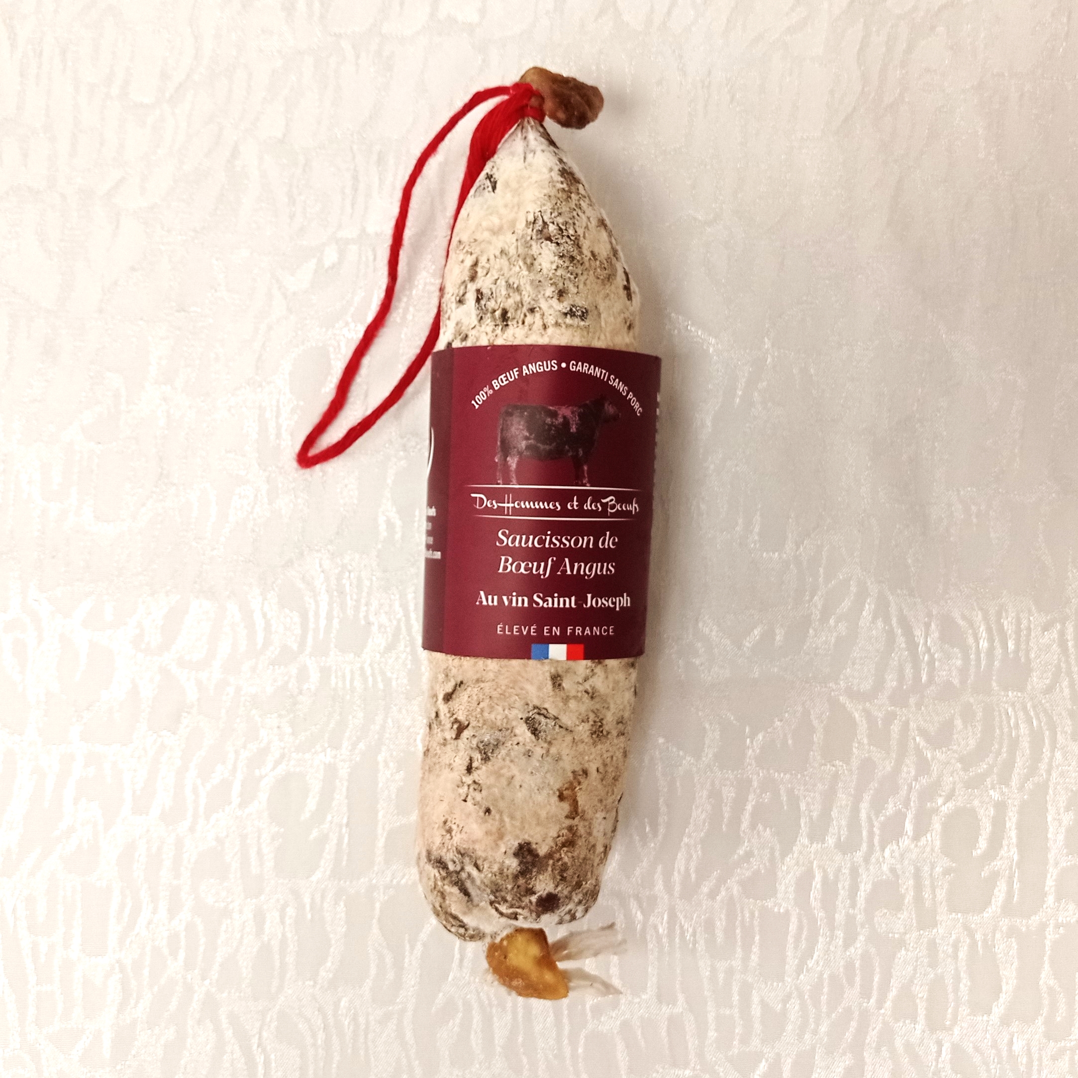Des Hommes et des Bœufs saucisson de bœuf Angus vin rouge 200 g