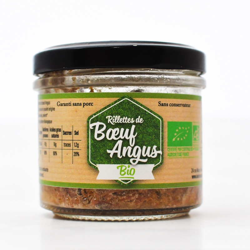 Des Hommes et des Bœufs Rillettes Rillettes bœuf Angus bio 90 g