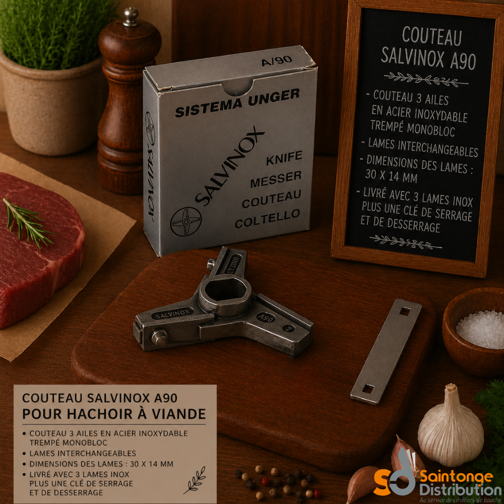 Salvinox A90 couteau hachoir viande 3 ailes