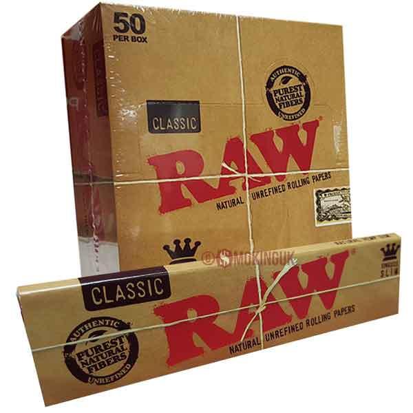RAW Classic King Size Slim feuilles à rouler chanvre boîte 50