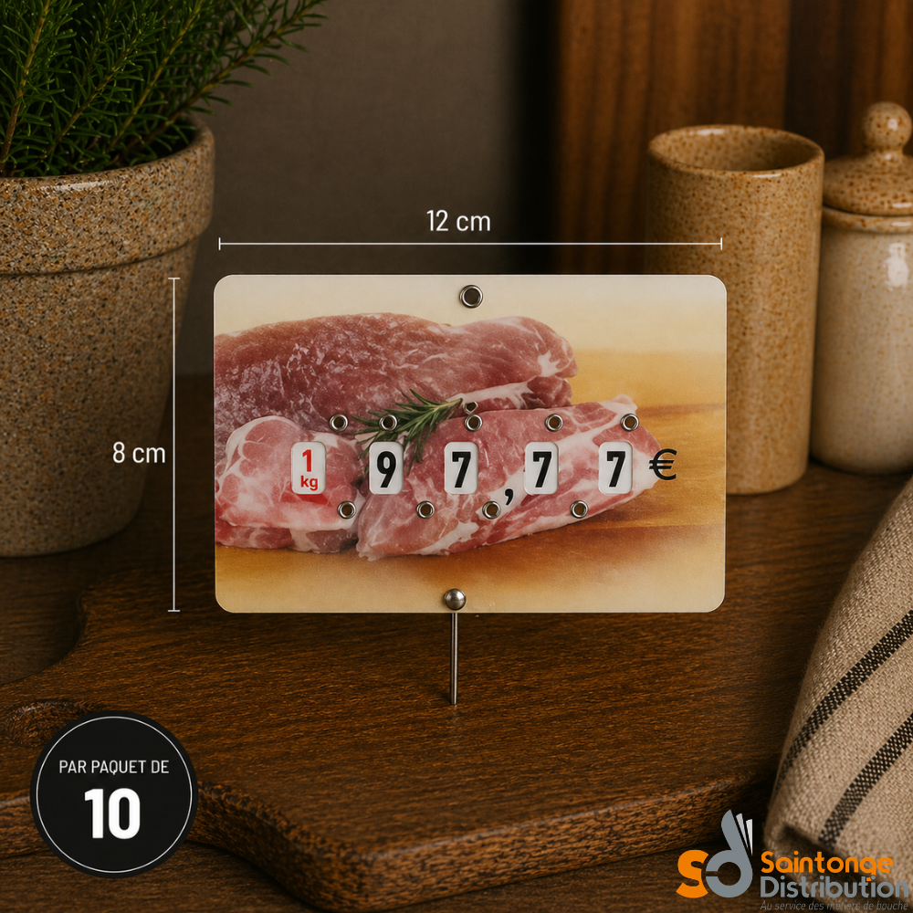 Saintonge Distribution Saveur neutre étiquette prix 8x12cm