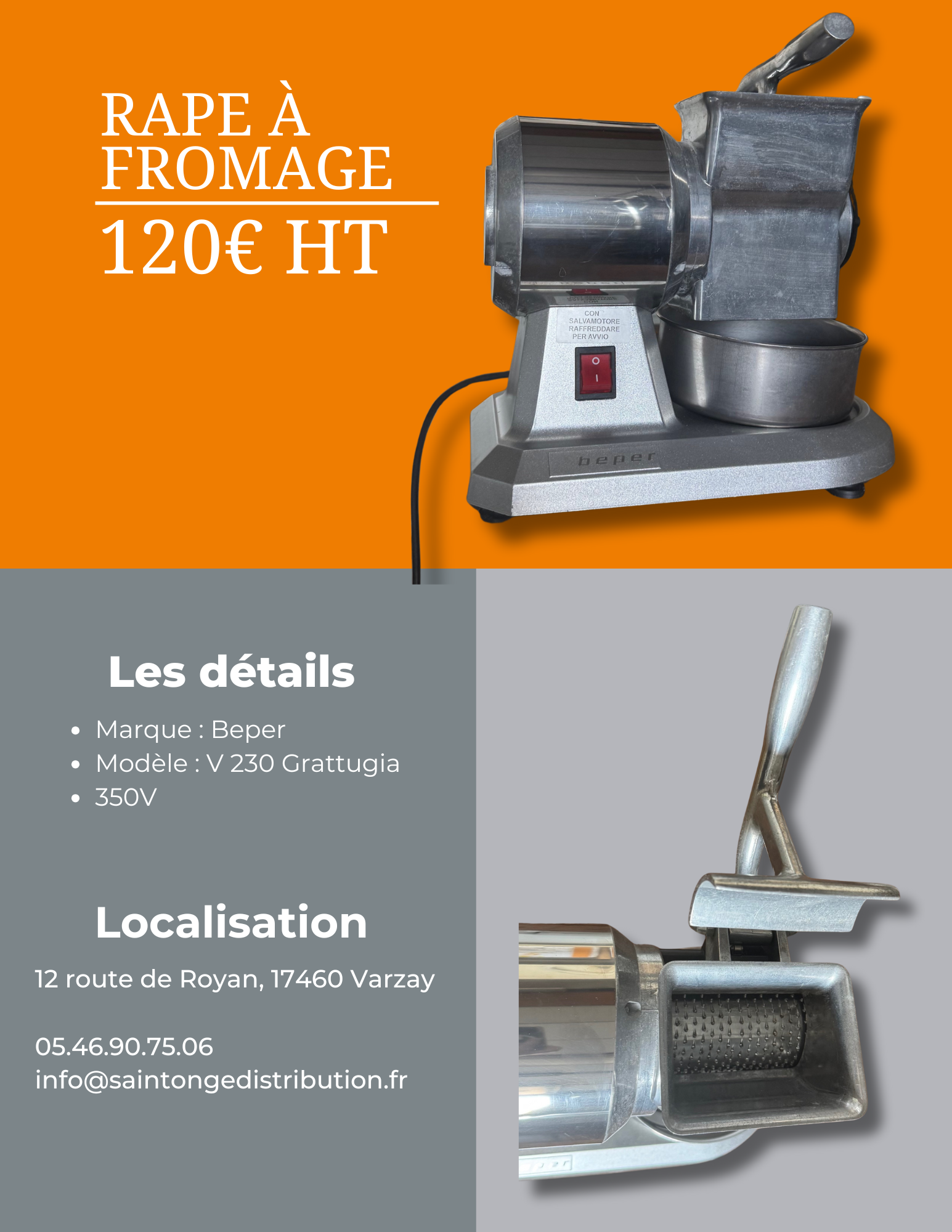 Beper V230 Grattugia râpe à fromage pro reconditionnée