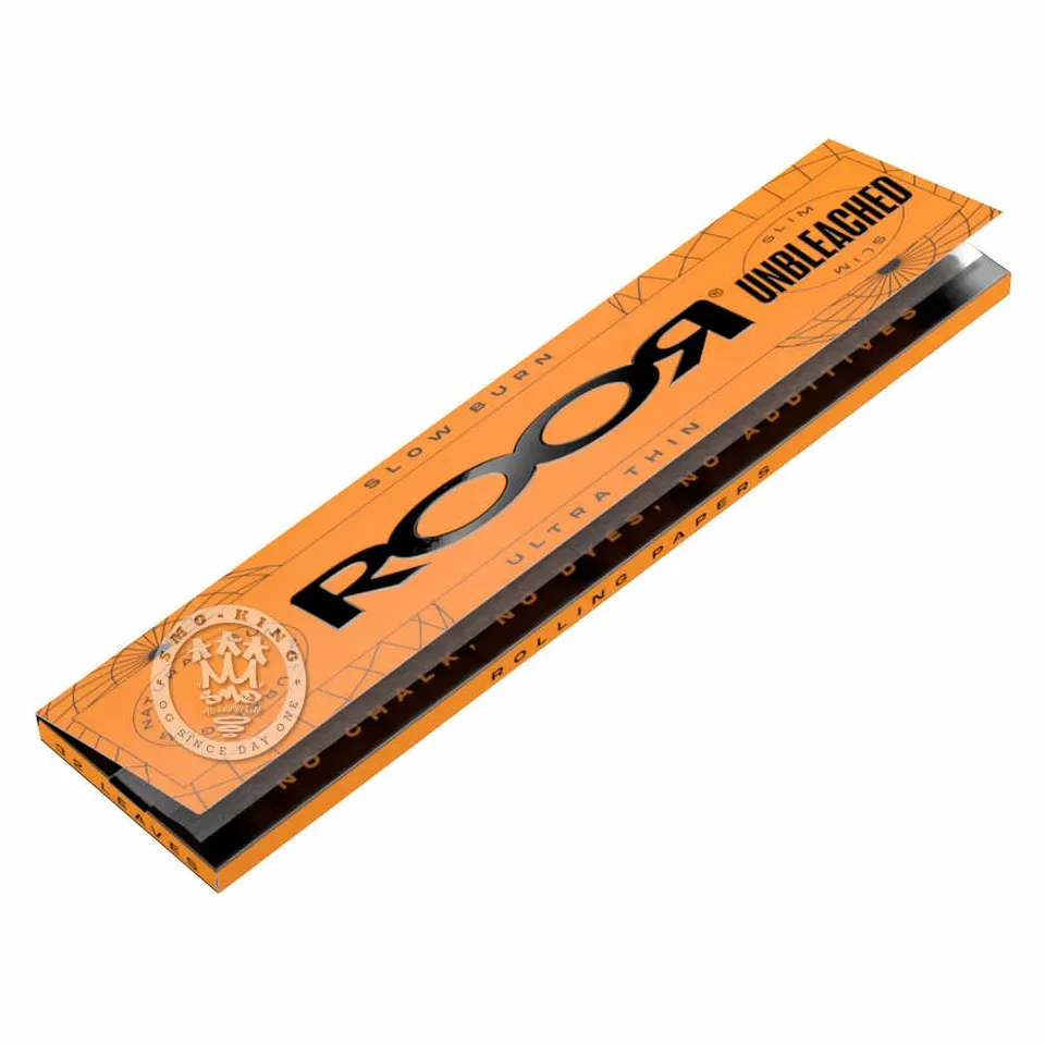ROOR Unbleached King Size Slim feuilles à rouler 32 feuilles