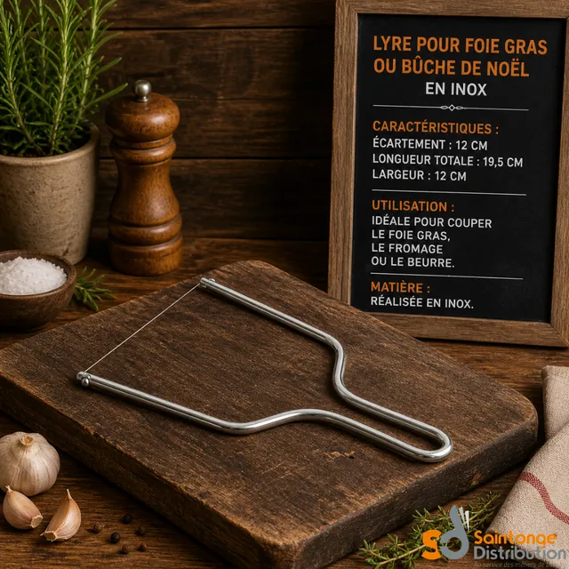 Saintonge Lyre foie gras bûche coupe régulière