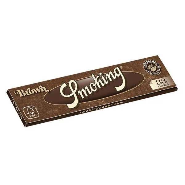Smoking Brown King Slim feuilles non blanchies x33
