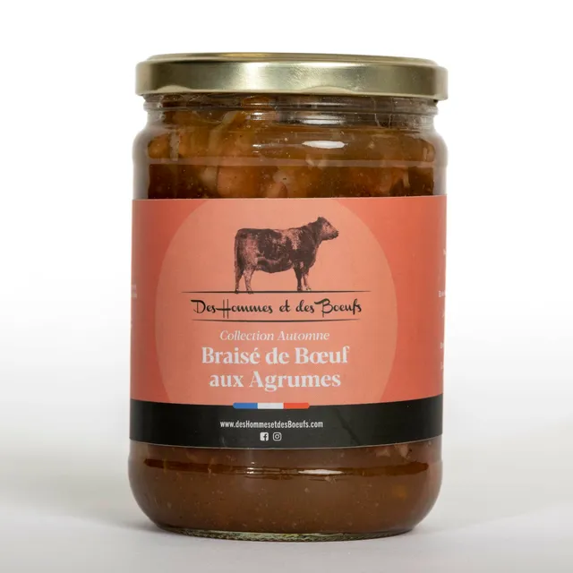 Des Hommes et des Bœufs Braisé de bœuf agrumes Salers 500 g