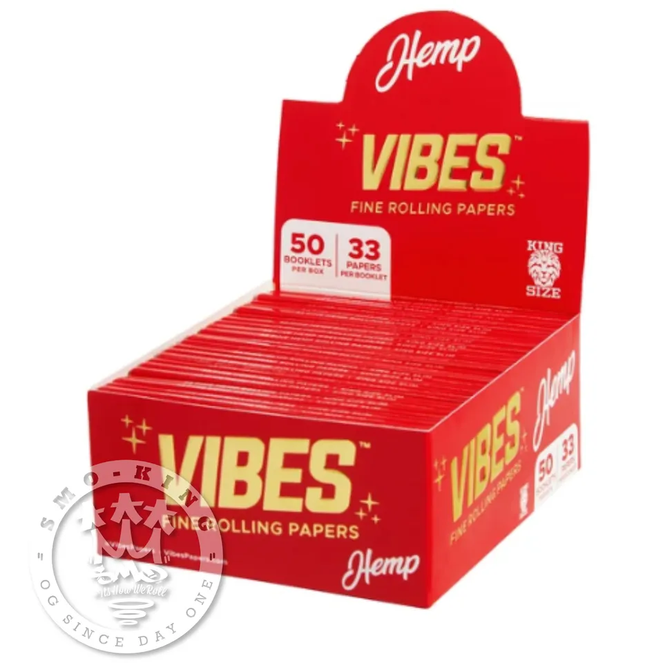 Smo King Rolling Papers feuilles Vibes chanvre King Slim rouge