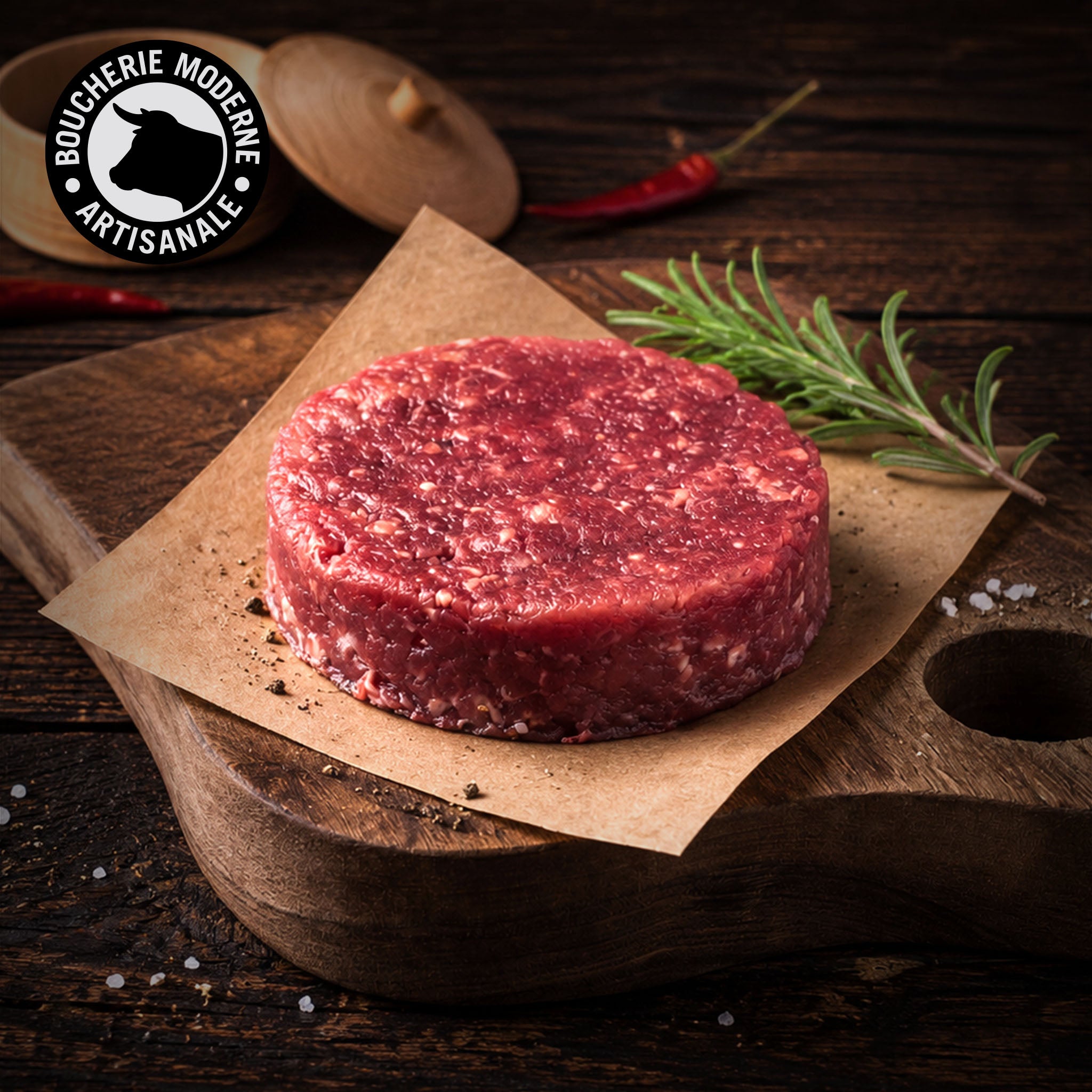 Boucherie Moderne Bœuf Steak haché reconstitué viande 150g français