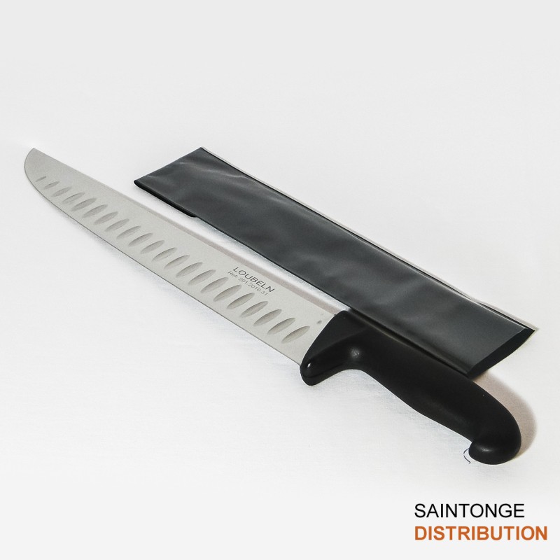Loubeln Couteau boucher alvéolé 31 cm noir inox
