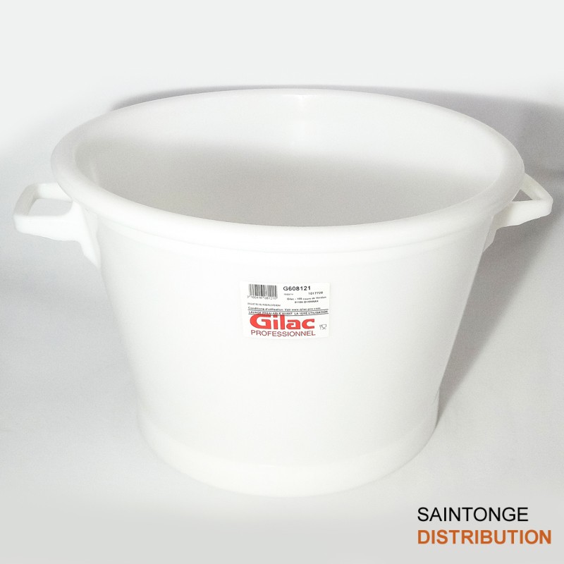 Saintonge Matériel Baquet rond Gilac 35L blanc PEHD 550mm