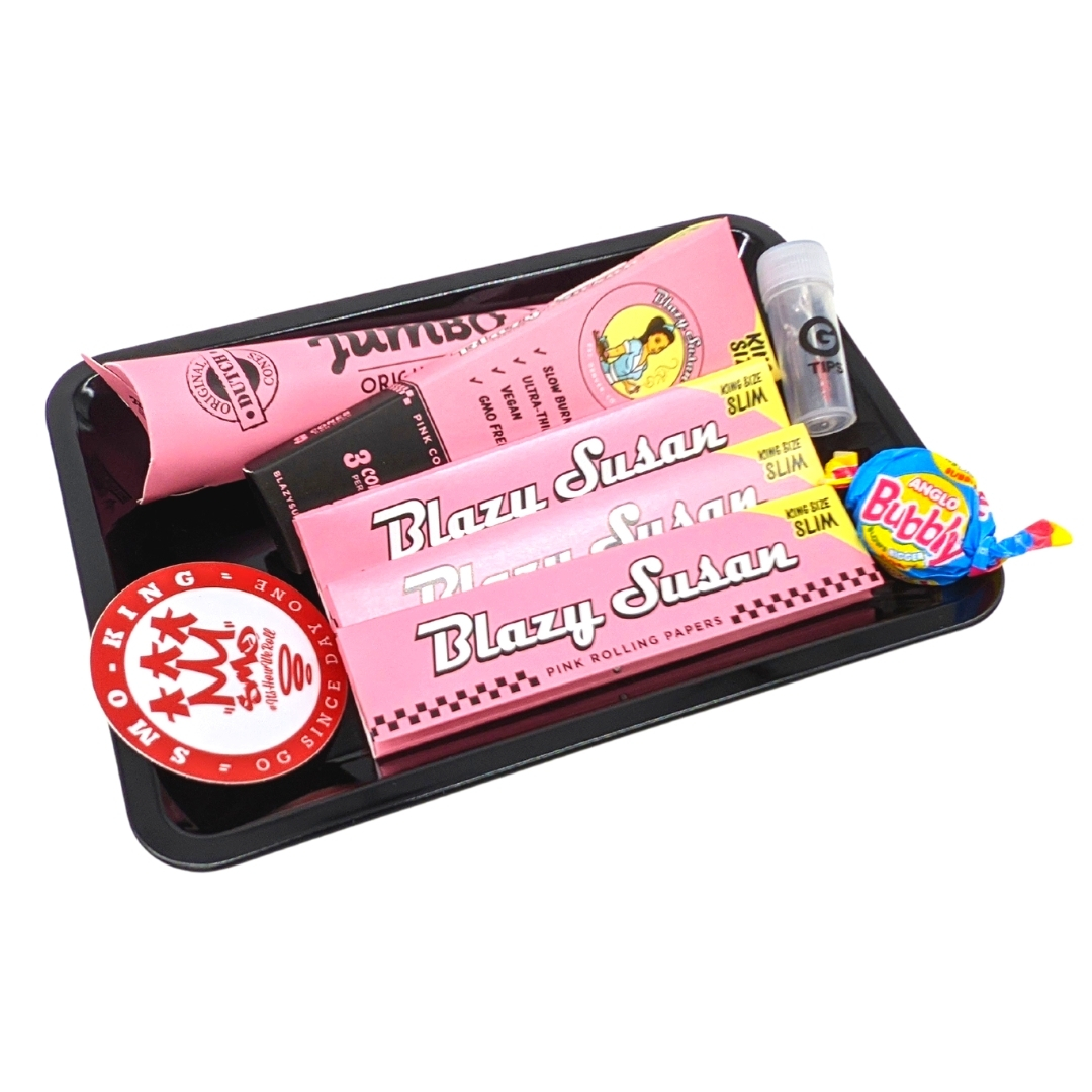 Blazy Susan Mini plateau à rouler rose King Size Slim + cônes